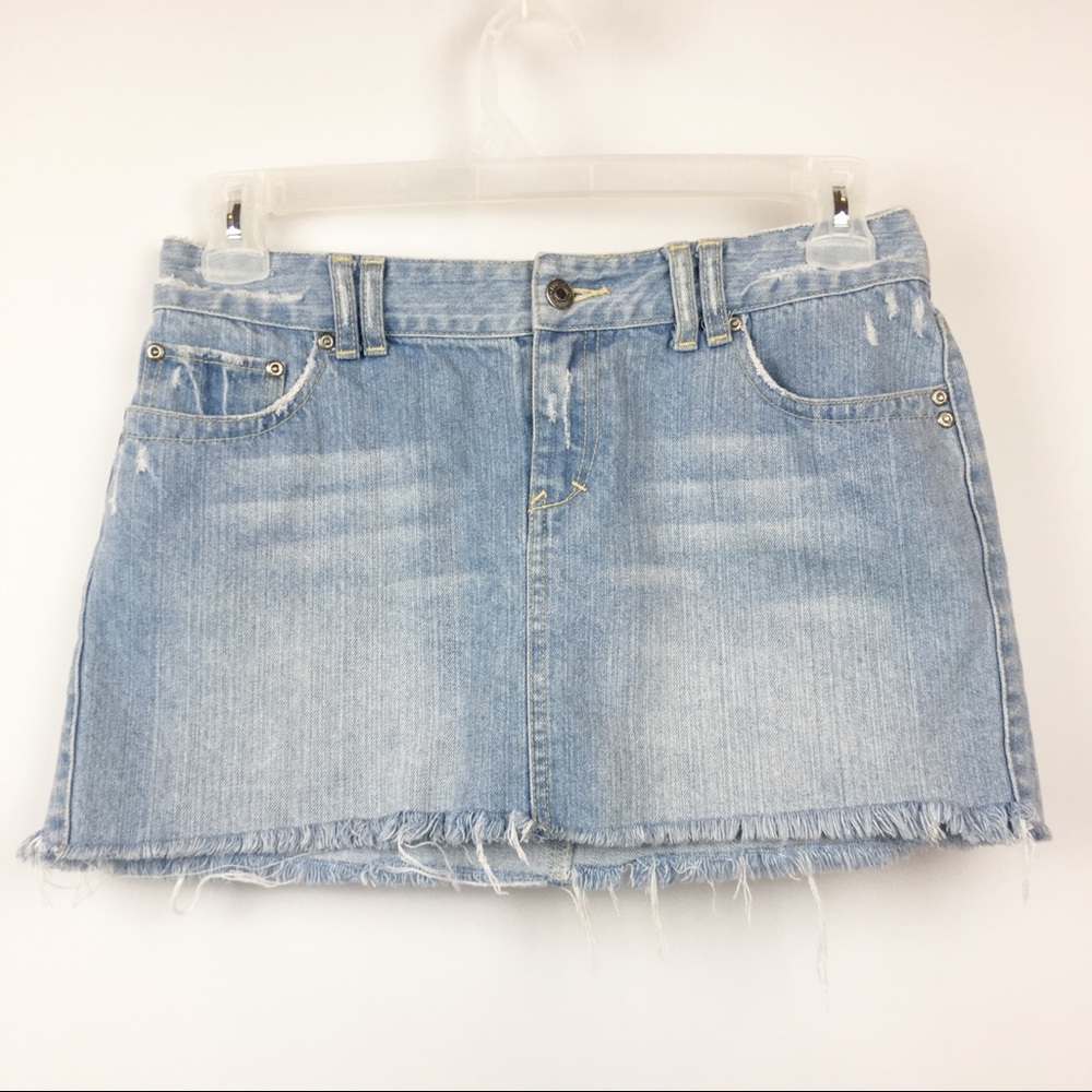 Aeropostle Hem Ripped Denim Skirt
